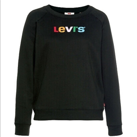 NWT Levi's Black Graphic Crewneck Sweatshirt - Picture 4 of 5